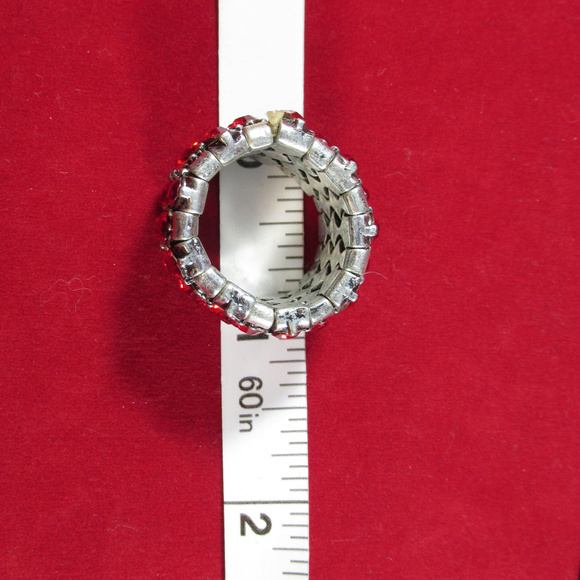 Ruby Rhinestone Stretch Ring - Picture 6 of 7